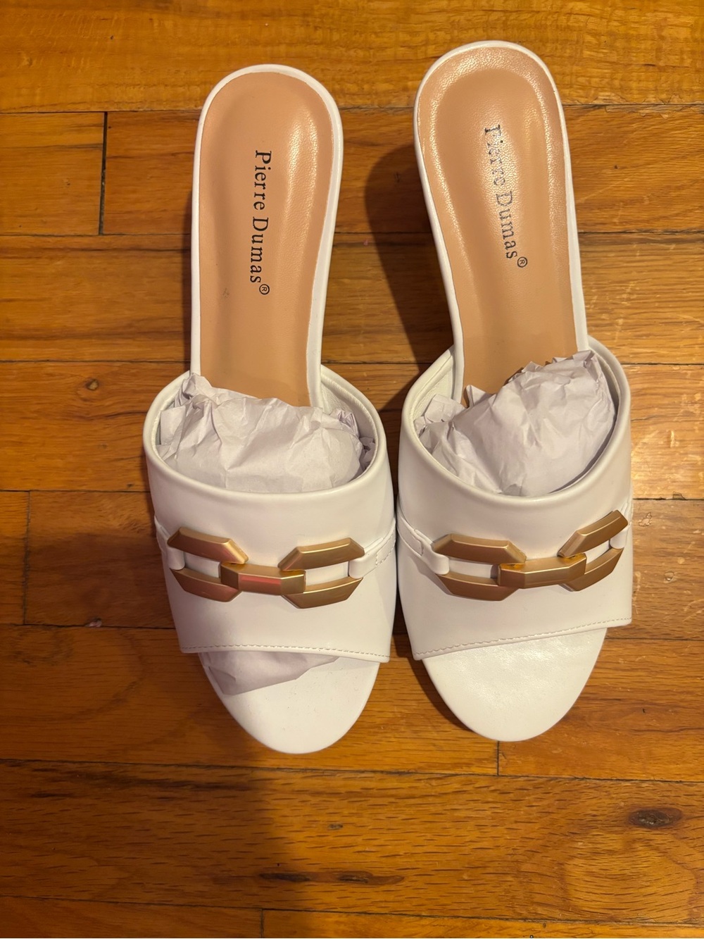 Pierre Dumas Peep-toe high-heeled mules NEW 8.5